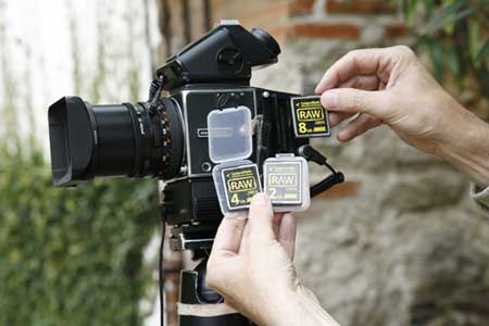 Nicholas Hellmuth with the compact-flash memory cards