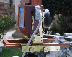 Betterlight scanning back and Wisner 4x5 wooden camera